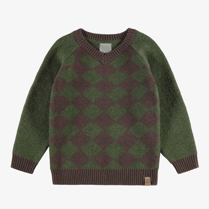 Kids Dark Green/Brown Sweater