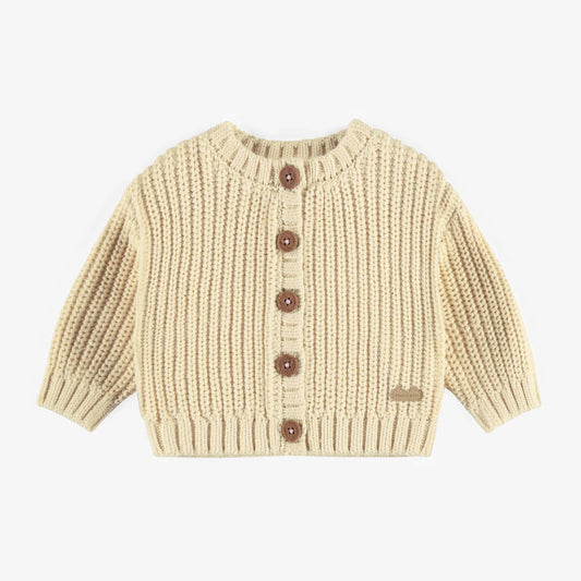 Baby Cream Knitted Button Sweater