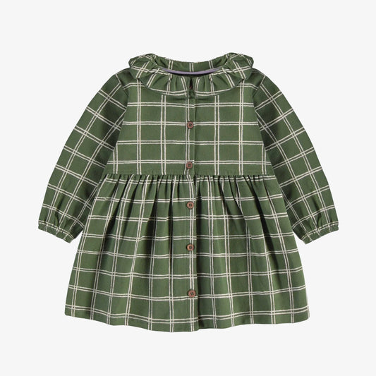 Green Plaid Jersey Dress