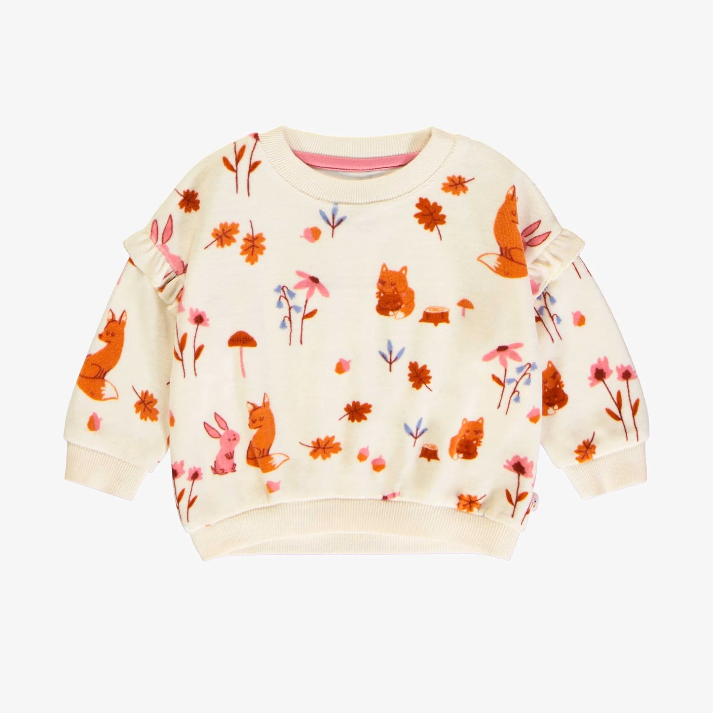 Baby Fox Print Velvet Sweater