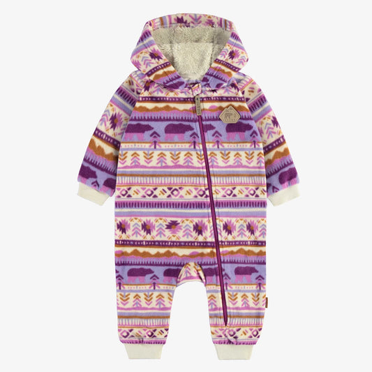 Baby Purple & Cream One Piece Fleece