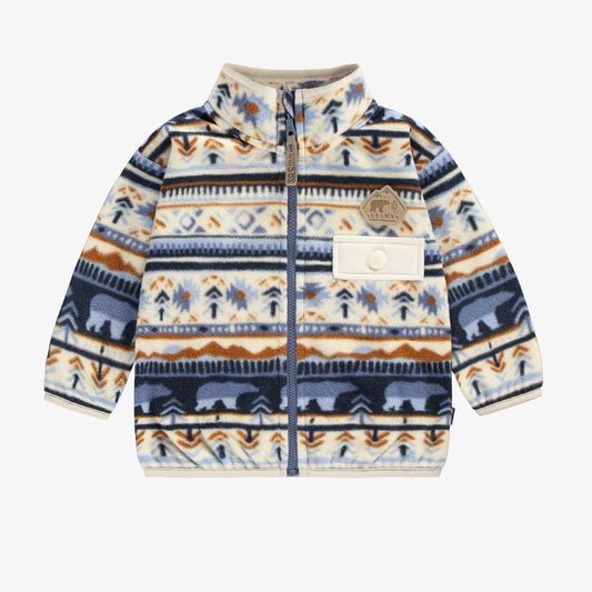 Blue & Cream Fleece Zip Up