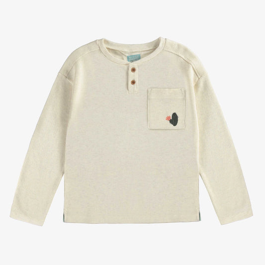 Cream Waffle Long Sleeve Shirt - Child