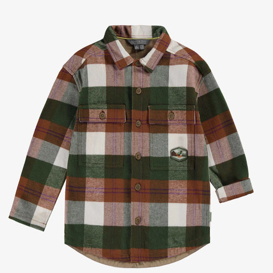 Green & Brown Flannel Plaid Overshirt