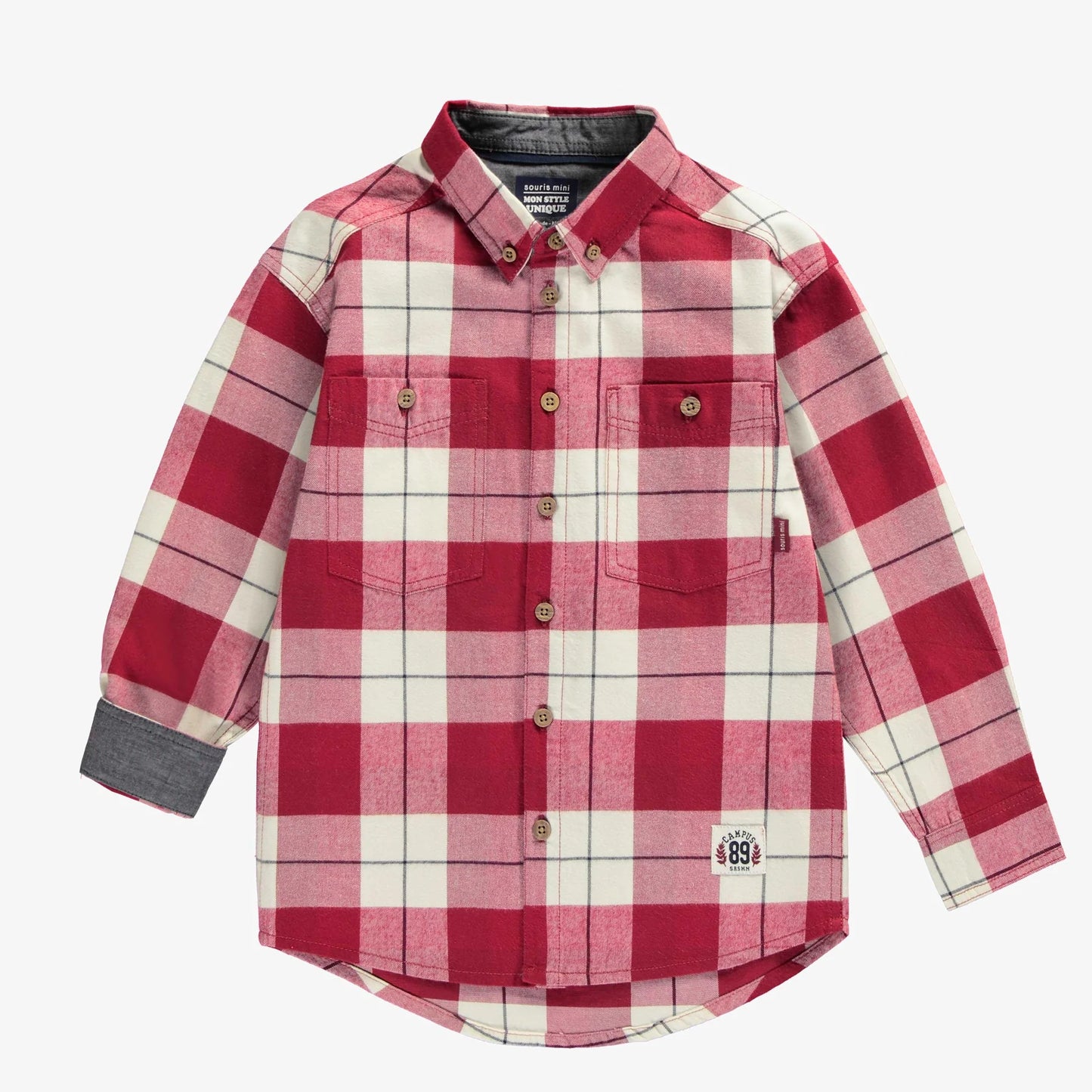 Red & Cream Plaid Shirt