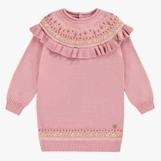 Kids Light Pink Knitted Dress