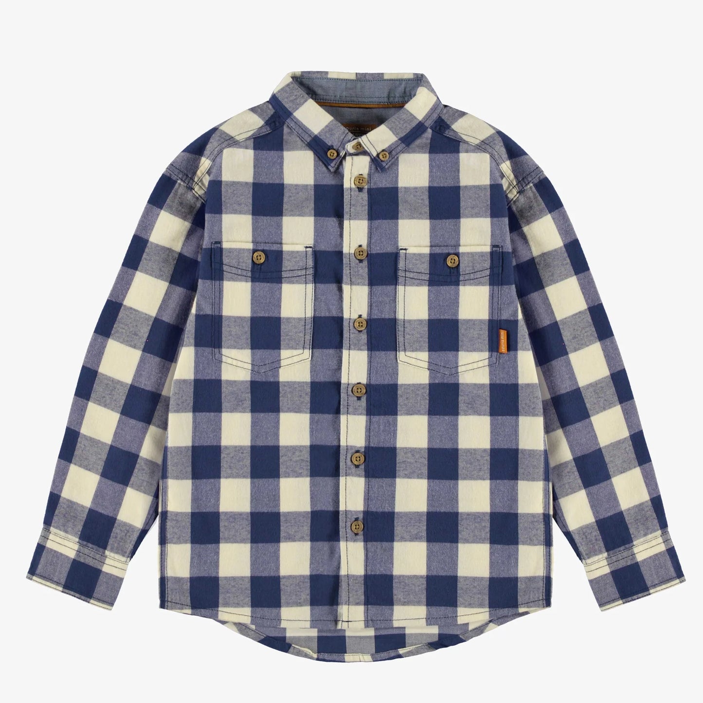 Steel Blue Plaid Button Up