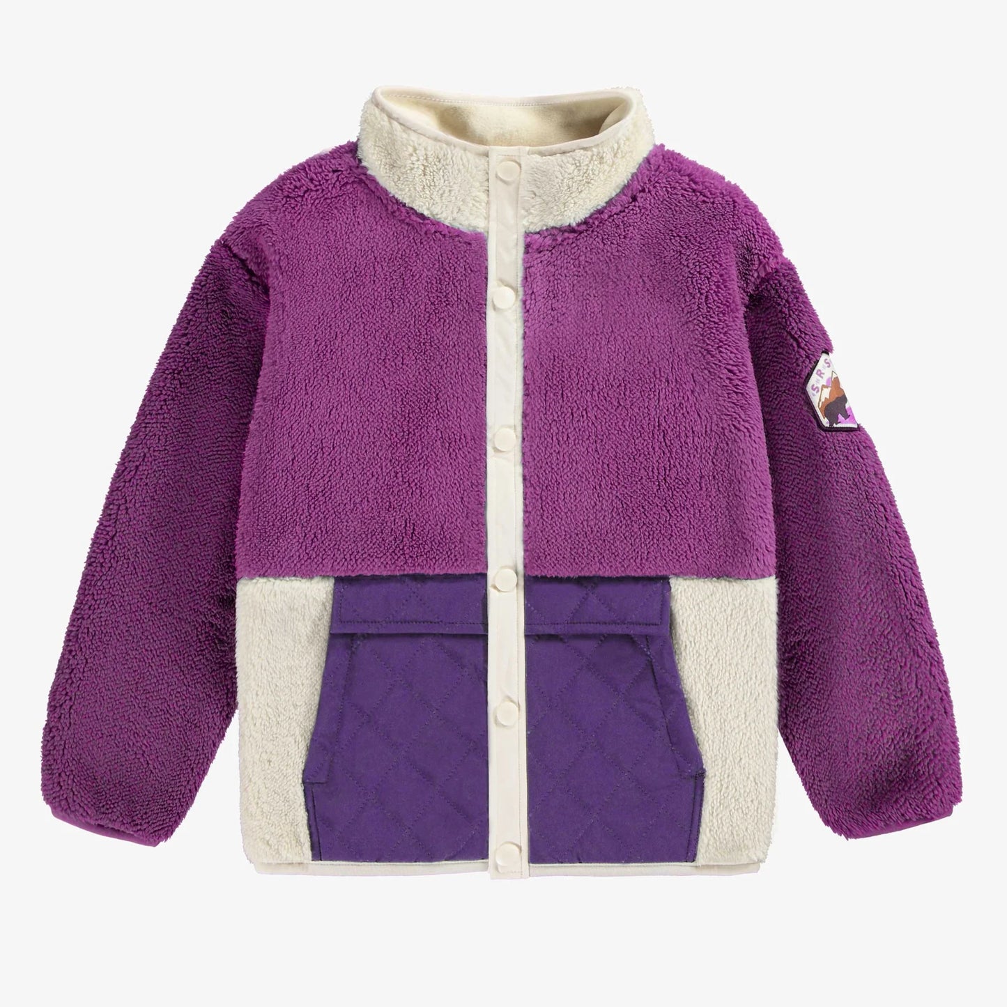 Purple Colour-Block Sherpa