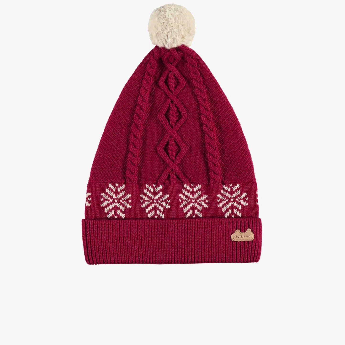 Baby Red Knitted Pompom Hat