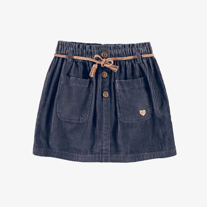 Children's navy blue corduroy skirt