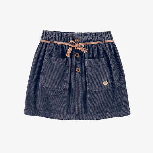 Children's navy blue corduroy skirt