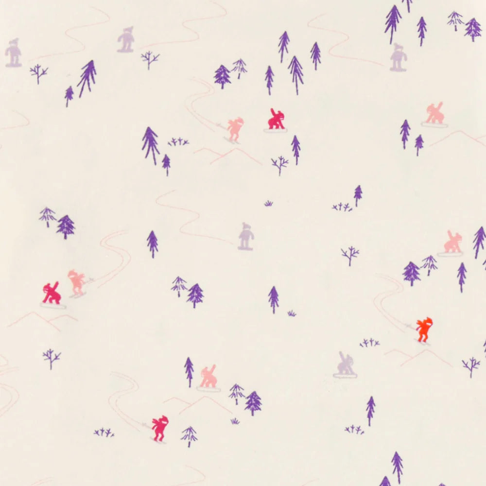 Kids Cream/Purple T-shirt Ski Pattern