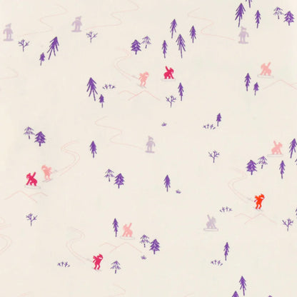 Kids Cream/Purple T-shirt Ski Pattern