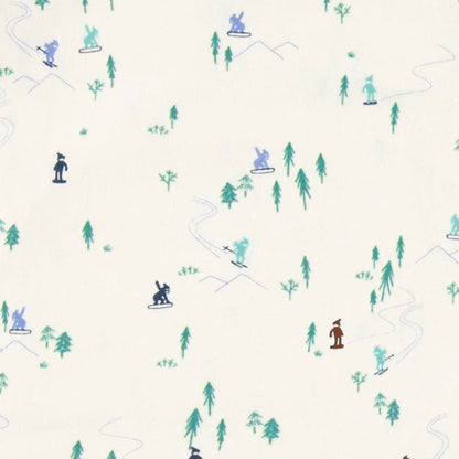 Kids Cream/Teal T-shirt Ski Pattern