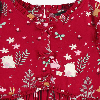 Red Dress with Festive Design