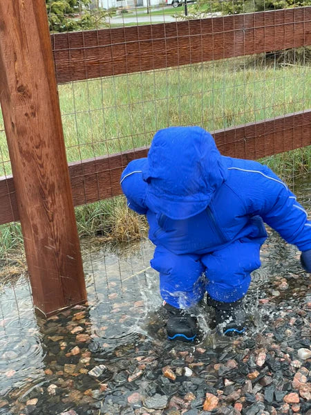 Royal Blue Fleece Lined Coverall Rain Snow and Mud Suit