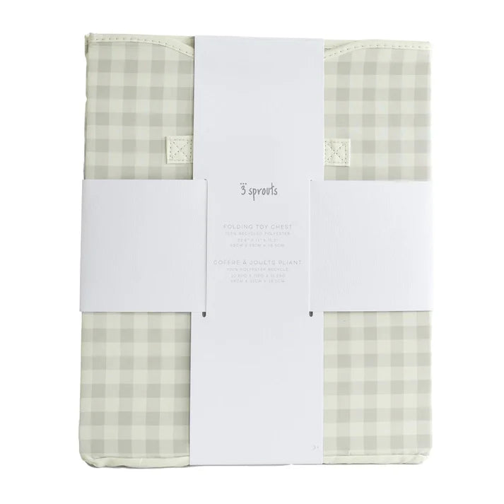 gingham beige folding storage chest