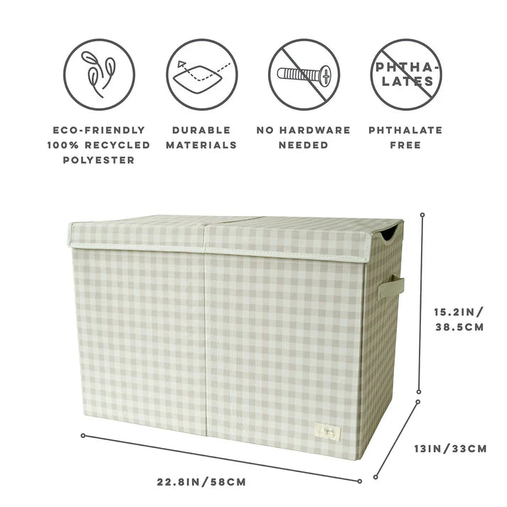gingham beige folding storage chest