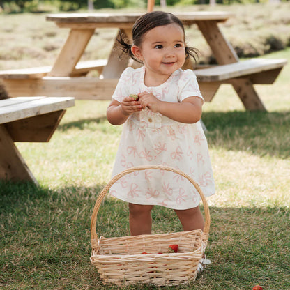 Bows Print on Ivory Bodysuit Dress