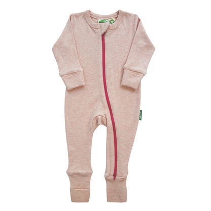 Pink Melange - Organic Snuggle Soft Melange '2-Way' Zipper Romper