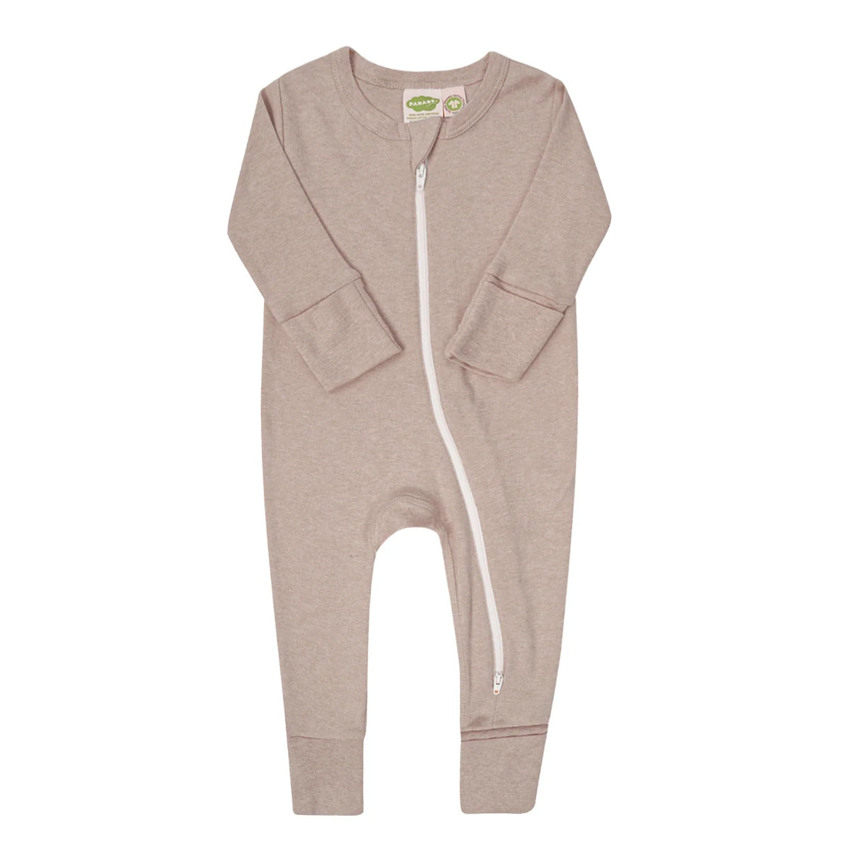 Fawn Melange - Organic Snuggle Soft Melange '2-Way' Zipper Romper