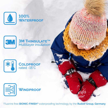 Heather Grey| Kids Waterproof Mittens