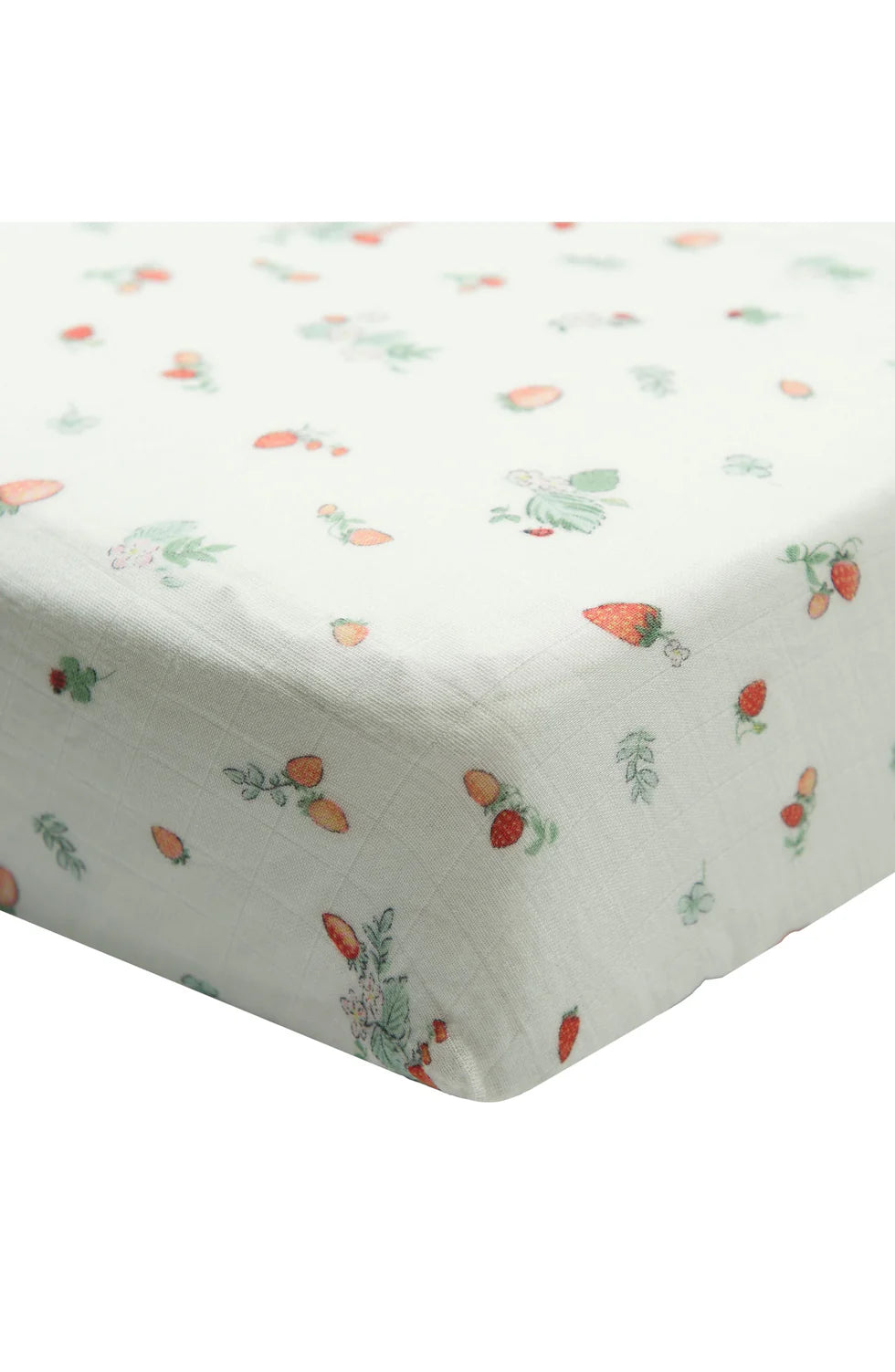 Strawberry Field Muslin Fitted Crib Sheet