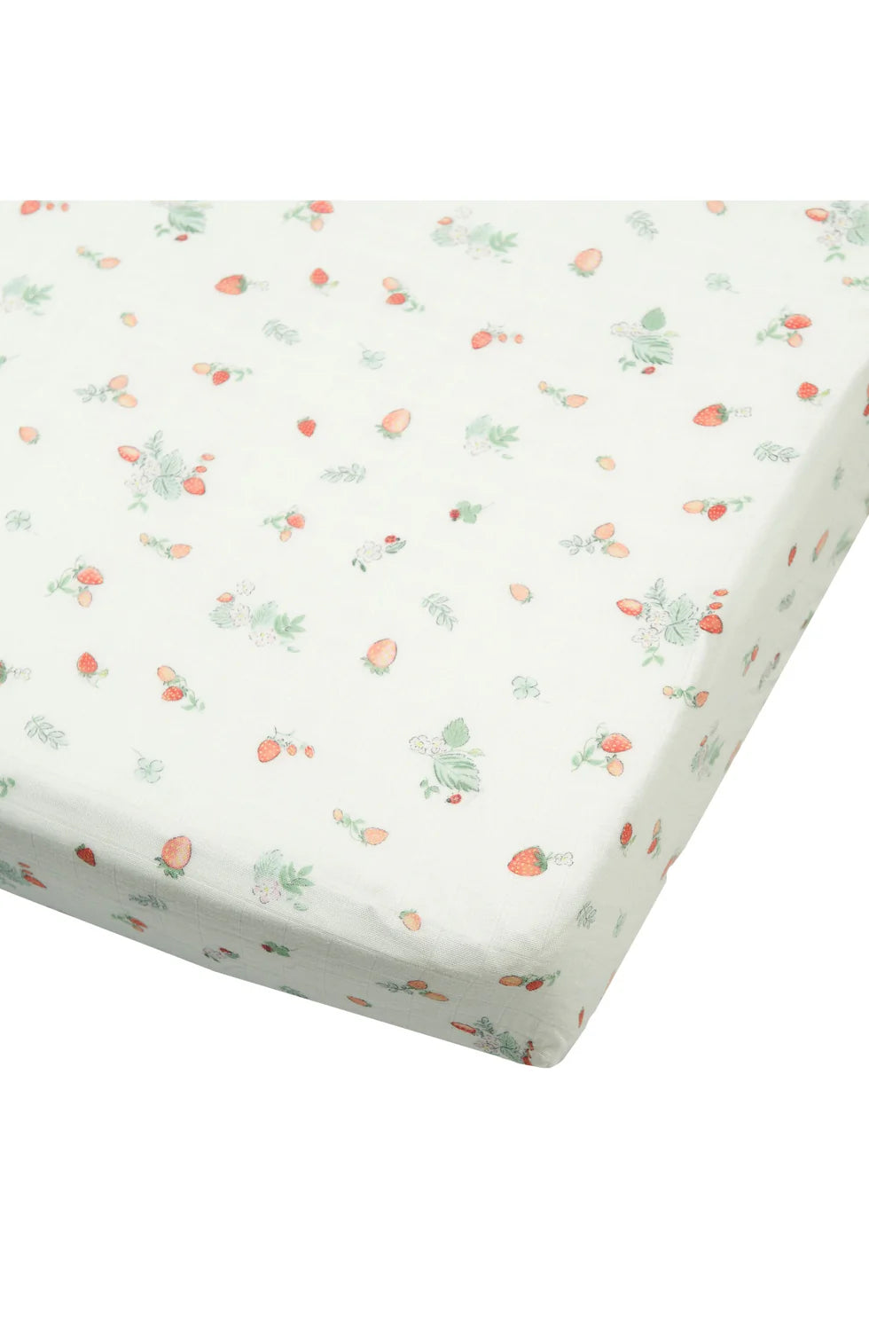 Strawberry Field Muslin Fitted Crib Sheet