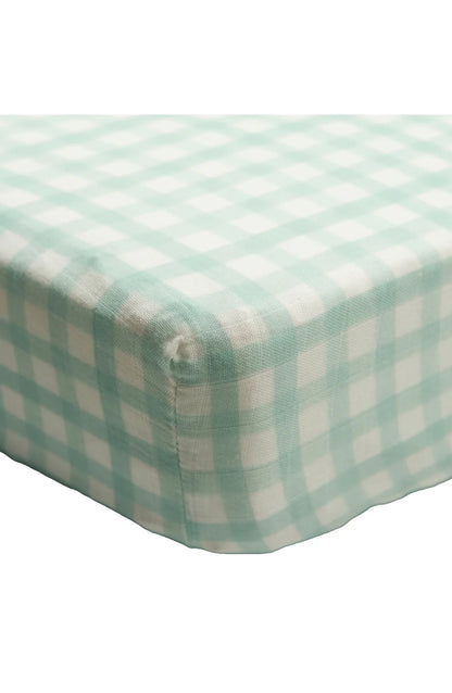 Water Colour Stripe Muslin Fitted Crib Sheet