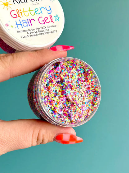 Rainbow Confetti Glittery Hair Gel