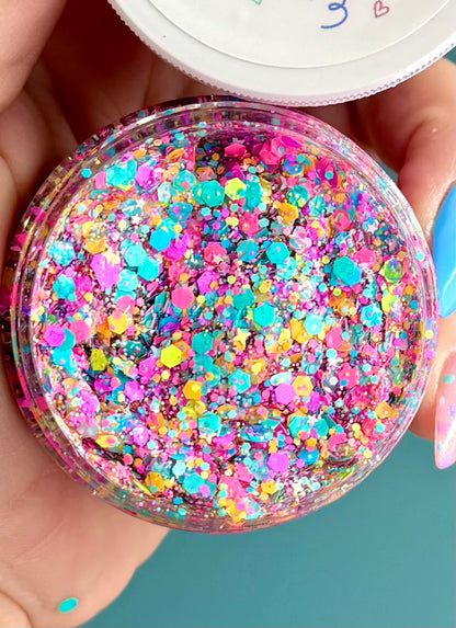 Rainbow Hour Glittery Hair Gel