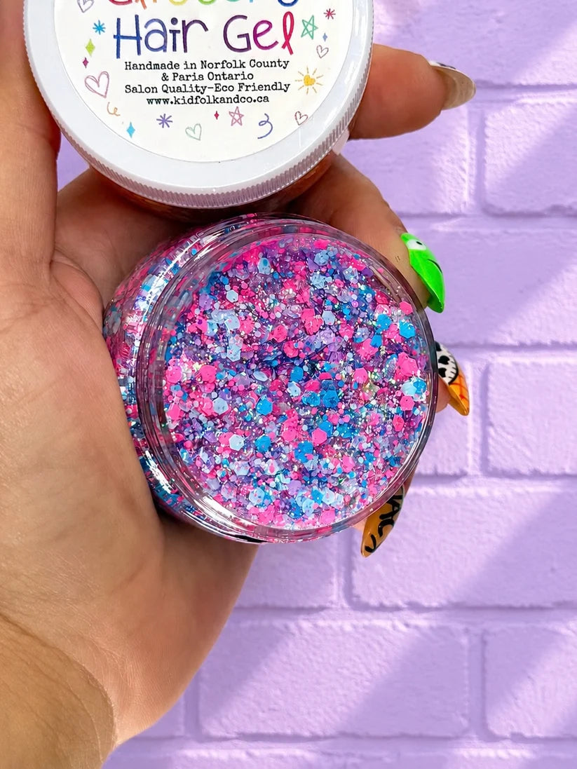 Cotton Candy Glittery Hair Gel