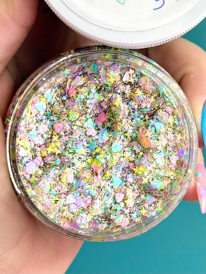 Pastel Rainbow Glittery Hair Gel