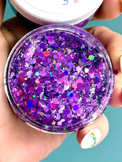 Midnight Amethyst Glittery Hair Gel