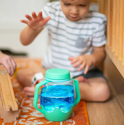 Lucky Charm Teal Light Up Sensory Jar