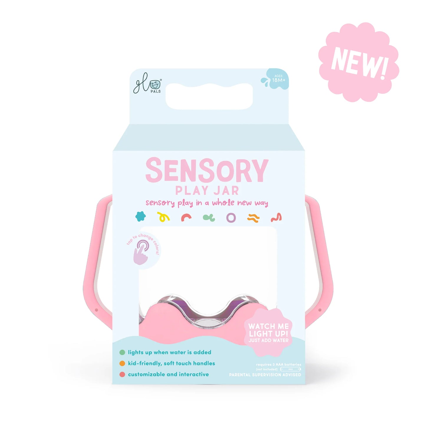 Bubblegum Pink Light Up Sensory Jar