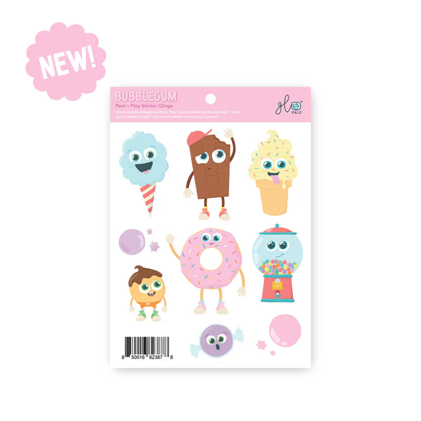 Bubble Gum Peel + Play Cling Stickers