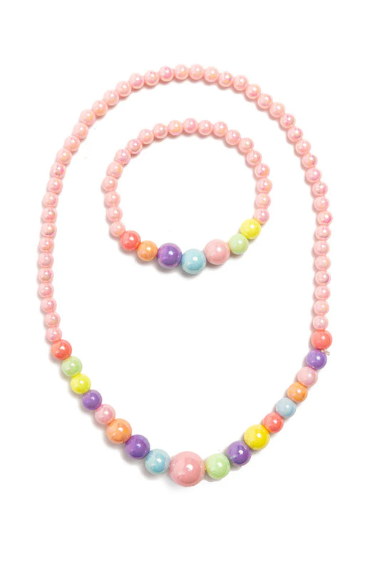 Pearly Pastel Necklace and Bracelet Set