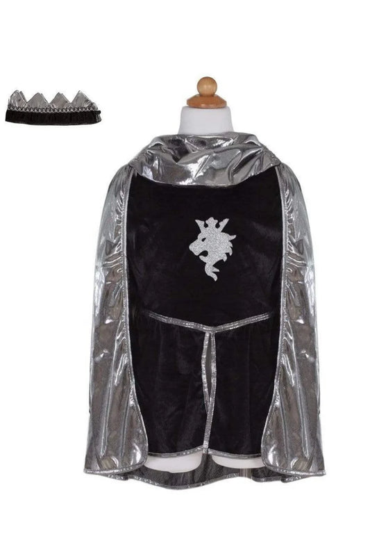 Silver Knight Set with Tunic, Cape and Crown (5-6 Years)