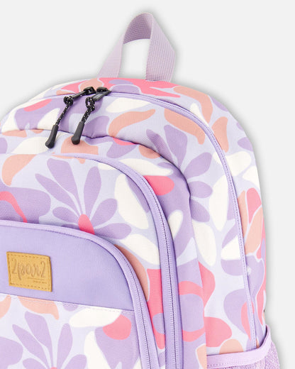 Little Kids Backpack Lilac Retro Flower Print
