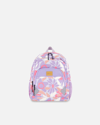 Little Kids Backpack Lilac Retro Flower Print