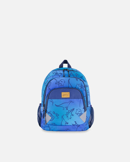 Little Kids Backpack Blue Gradient Dinosaur Print