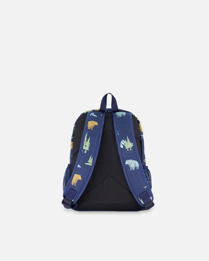 Little Kids Backpack Navy Animal Print