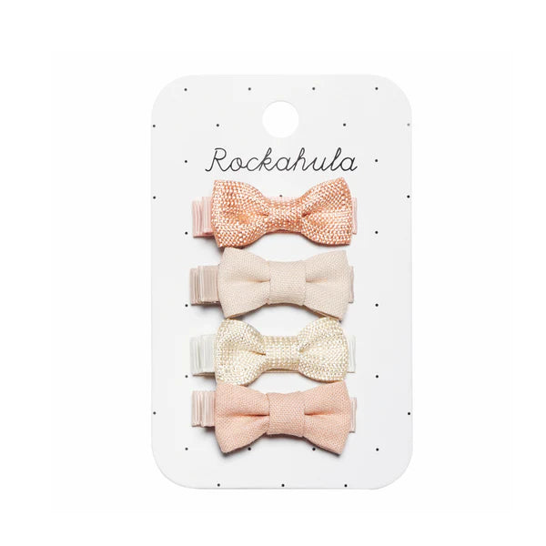Linen Mini Bow Clips