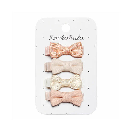 Linen Mini Bow Clips