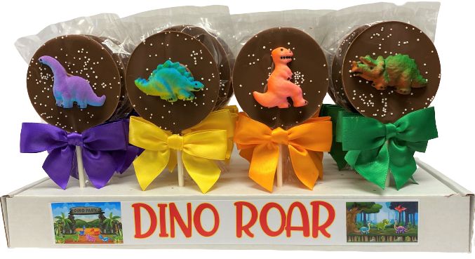 Dino Roar Pops - Milk Chocolate Suckers