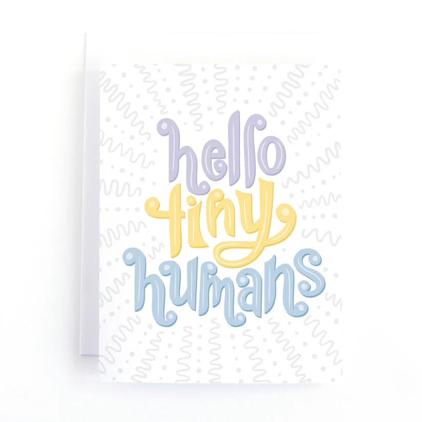 Hello Tiny Humans New Baby Card for Twins