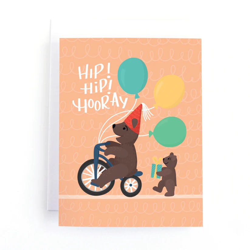 Hip Hip Hooray Bear Birthday Card