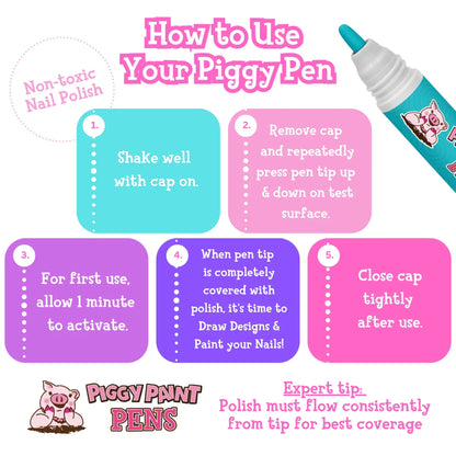 Twirly Teal Piggy Paint Pen