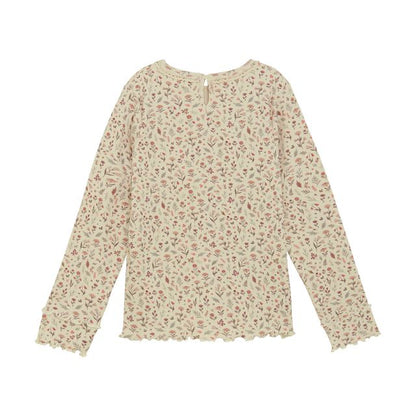 Ribbed Cream Floral Top